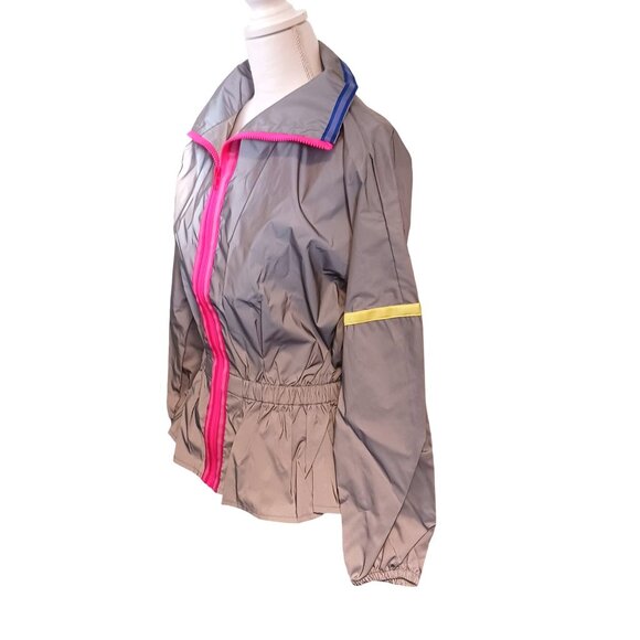 New Terez Neon‎ Glow Gear Reflective Peplum Activewear Jacket in Grey Multi, S - Picture 7 of 16